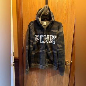 Pink Victoria Secret’s Zip Up Camo Jacket XL